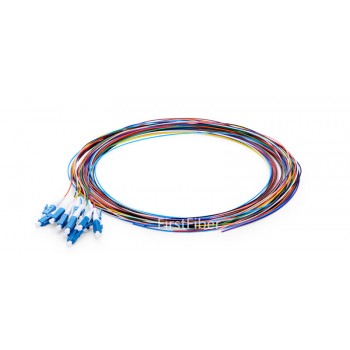 12 Colors LC/UPC fiber Pigtail cable G657A 12 Cores 12 Fibers Simplex 9/125 Single Mode Pigtail 0.9mm