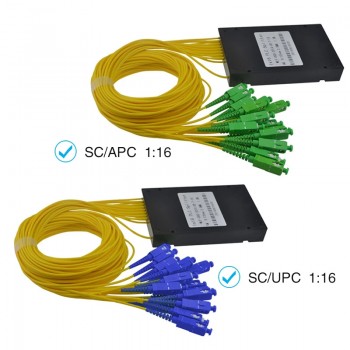 16 Channels Fiber Splitter with Plastic ABS Box Package