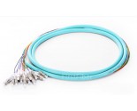 12 Fibers Pigtail LC OM3 50/125 Multimode OM3 Bunch 12 core Fiber Optic Pigtail - 0.9mm Sub Cables