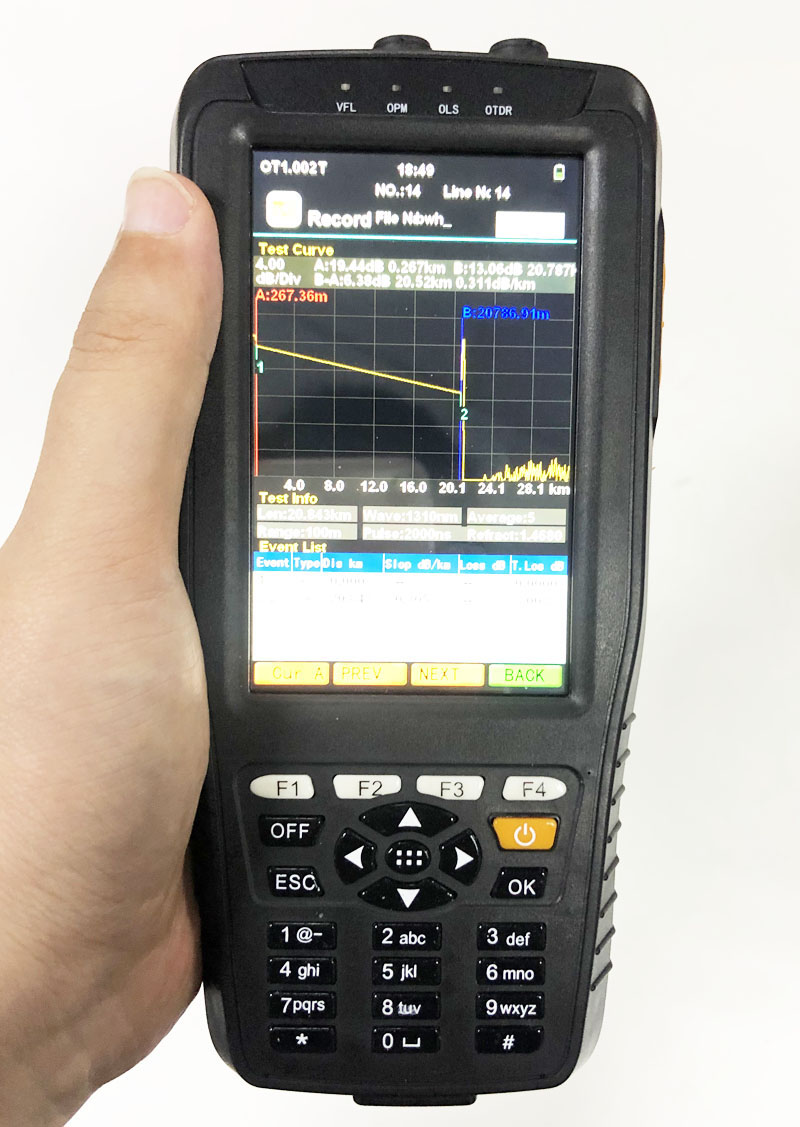 Reliable 980PRO Fiber Optic OTDR Tester Reflectometer 4 in 1 OPM OLS VFL Touch Screen FC SC ST with Strong Plastic Carrying Case